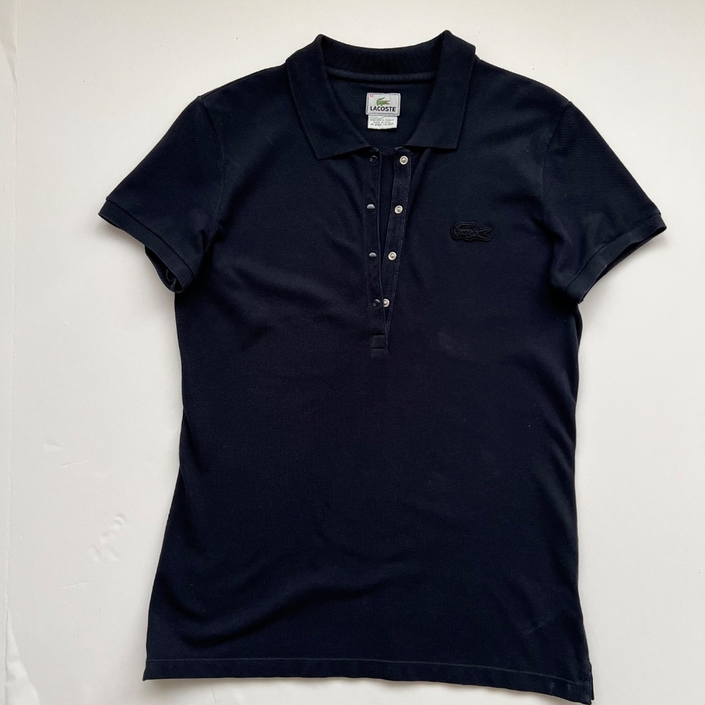 Lacoste Slim Fit Polo, Snap Placket -RN 975651 CA 16998  Navy 42/M